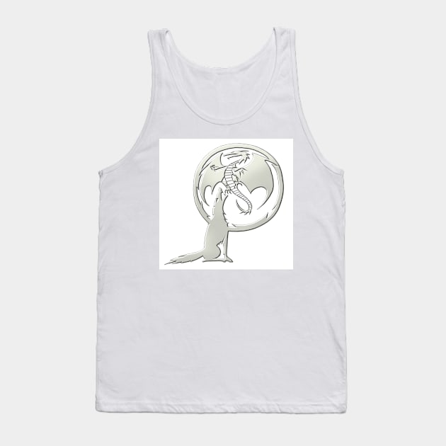 Wolf and Dragon Pewter white Tank Top by SteamyR